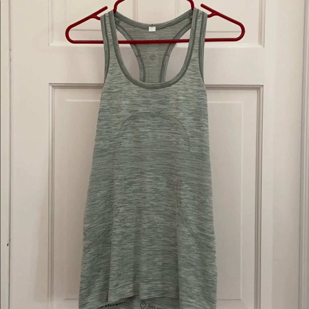 Lululemon swiftly tech racerback green/grey 8